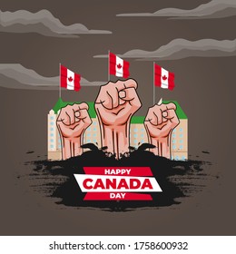 National Day of Canada (Canada: Fete du Canada or Dominion Day). Celebrated annually on July 1 in Canada. vector illustration