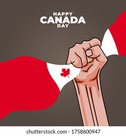 National Day of Canada (Canada: Fete du Canada or Dominion Day). Celebrated annually on July 1 in Canada. vector illustration