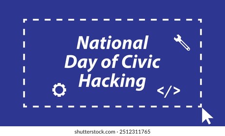 National Day of Civic Hacking vector banner design with geometric shapes and vibrant colors on a horizontal background.