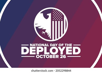 National Day of the Deployed. October 26. Holiday concept. Template for background, banner, card, poster with text inscription. Vector EPS10 illustration