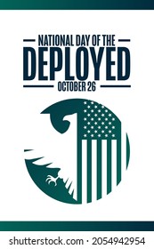 National Day of the Deployed. October 26. Holiday concept. Template for background, banner, card, poster with text inscription. Vector EPS10 illustration