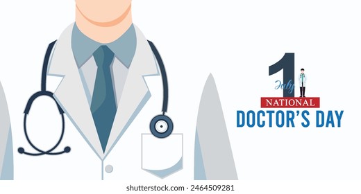 National Doctor’s Day, doctors day, National Doctors' Day poster, flat. illustration, Social Media poster,
