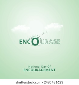 National Day of Encouragement Creative Ads. love and Encourage isolated on Template for background. Encouragement Poster design, vector, 3d, illustration, Sep 12. Important day, Holiday concept.