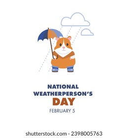National Weatherperson’s Day. February 5. Holiday concept. Template for background, banner, card, poster with text inscription