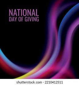 National Day Of Giving. Design Suitable For Greeting Card Poster And Banner