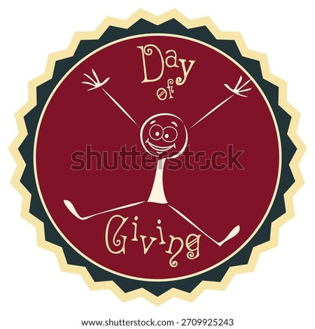 National Day of Giving label, vector illustration