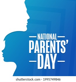 National Parents’ Day. Holiday concept. Template for background, banner, card, poster with text inscription. Vector EPS10 illustration