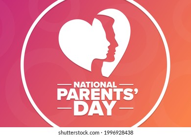 National Parents’ Day. Holiday concept. Template for background, banner, card, poster with text inscription. Vector EPS10 illustration