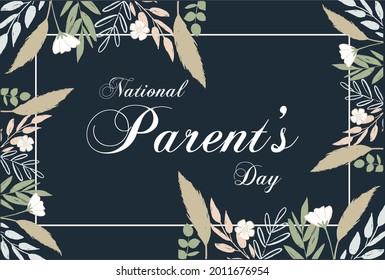 National Parent’s Day. Holiday concept. Template for background, Web banner, card, poster, t-shirt with text inscription