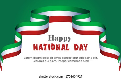 Afiche del Día Nacional en Italia con 3D ondeando la bandera italiana en un fondo verde para invitación, pancarta, cédula de celebración del Día de la República, libro de plantilla gráfico patriótico de vacaciones Vector art