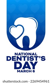 National Dentist’s Day. March 6. Vector illustration. Holiday poster