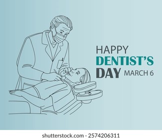 National Dentist’s Day. March 6. Vector illustration. Holiday poster, banner, postcard, card, placard, background design.