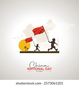 National Day of the People's Republic of China. China National Day creative for social media post