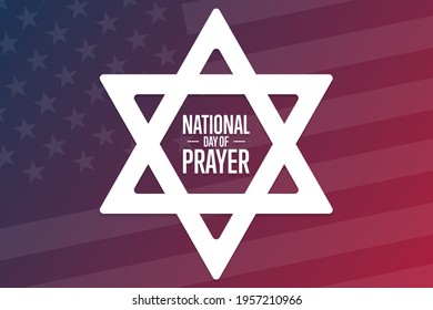 National Day of Prayer. Holiday concept. Template for background, banner, card, poster with text inscription. Vector EPS10 illustration