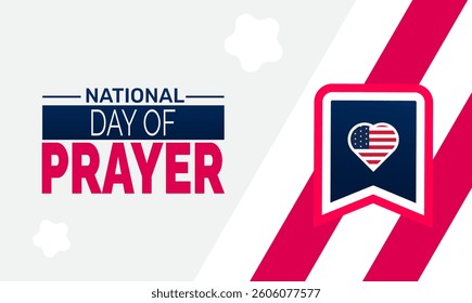 National Day of Prayer. Holiday concept. perfect for  blue Background Template, placard, Banners, Cards, Posters design template, Classic Social Media Post with text inscription.