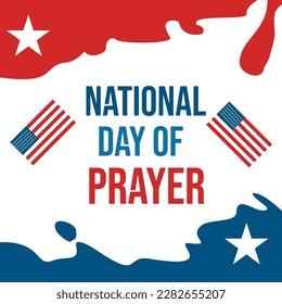 National Day OF Prayer With Red, White, and Blue Background With Star Elements