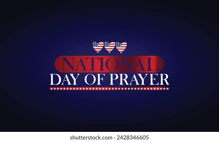 National Day Of Prayer Stylish Text With Usa Flag Design