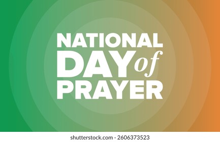 National Day of Prayer in United States. First Thursday of May. Annual day when Americans turn to God in prayer and meditation. Poster, card, banner and background. Vector illustration