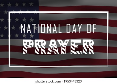 National Day Of Prayer With USA Flag Design Poster.