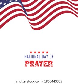 National Day Of Prayer with USA flag design poster.