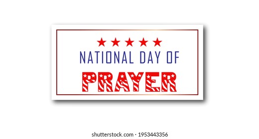 National Day Of Prayer with USA flag design poster.
