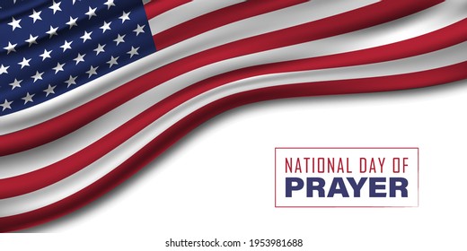 National Day Of Prayer With USA Flag Design Poster.