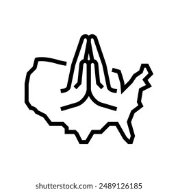 national day of prayer usa holiday line icon vector. national day of prayer usa holiday sign. isolated contour symbol black illustration