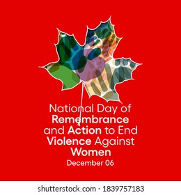 The National Day of Remembrance and Action on Violence Against Women, also known informally as White Ribbon Day, is a day commemorated in Canada each December 6. Vector illustration design.