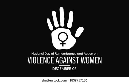 The National Day of Remembrance and Action on Violence Against Women, also known informally as White Ribbon Day, is a day commemorated in Canada each December 6. Vector illustration design.