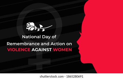 National Day of Remembrance and Action on Violence Against Women , is a day commemorated in Canada each December 6, the anniversary of the 1989 École Polytechnique massacre. Vector EPS 10.