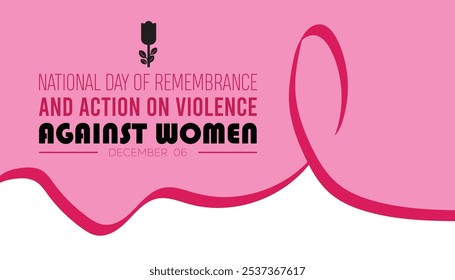 National day of remembrance and action on violence against Women is observed every year on December. People Awareness concept. background, placard, banner template Vector illustration design.