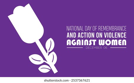 National day of remembrance and action on violence against Women is observed every year on December. People Awareness concept. background, placard, banner template Vector illustration design.