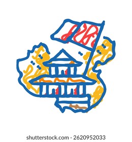 national day of the republic of china doodle icon sketch vector. national day of the republic of china sign. isolated symbol illustration