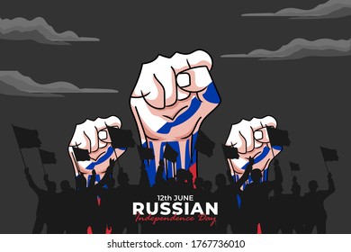 National Day of Russia (Russian: Den Rossii). Celebrated annually on June 12 in Russia. vector illustration