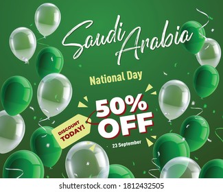 National Day of Saudi Arabia sale banner. Vector illustration. Vector