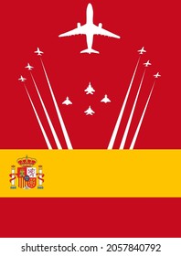 national day spain , flag and air show