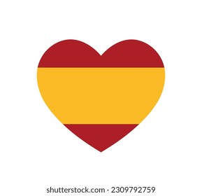 National Day of Spain, love Spain symbol, heart vector icon, Turkish Flag, Fiesta Nacional de Espana