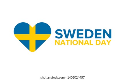 National Day of Sweden. Celebrated annually on June 6 in Sweden. Happy national holiday. Sweden flag. Swedish concept. Poster, card, banner and background