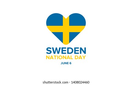 National Day of Sweden. Celebrated annually on June 6 in Sweden. Happy national holiday. Sweden flag. Swedish concept. Poster, card, banner and background