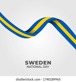 National Day of Sweden (Swedish: Sveriges nationaldag). Celebrated annually on June 6 in Sweden. vector illustration