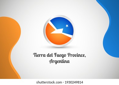 Nationalfeiertag der Provinz Tierra del Fuego Argentinien Land mit Länderflagge geometrischer Grußhintergrund