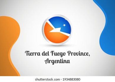 Nationalfeiertag der Provinz Tierra del Fuego, Argentiniens Land mit geometrischem Grußhintergrund