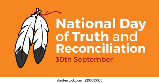 National Day of Truth and Reconciliation. 30th September. Orange Shirt Day logo design. Vector Illustration.