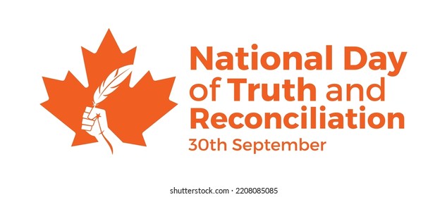 National Day of Truth and Reconciliation. 30th September. Orange Shirt Day logo design. Vector Illustration.