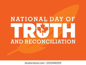 National Day of Truth and Reconciliation. 30th September. Orange Shirt Day logo design. Vector Illustration.