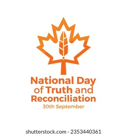 National Day of Truth and Reconciliation. 30th September. Orange Shirt Day logo design. Vector Illustration.
