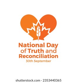 National Day for Truth and Reconciliation. 30th September. Orange Shirt Day logo design. Vector Illustration.