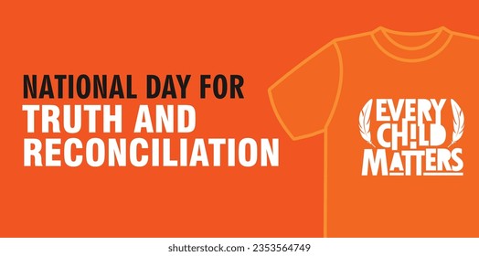 National Day of Truth and Reconciliation. 30th September. Orange Shirt Day logo design. Vector Illustration.