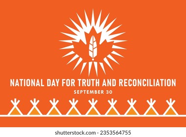 National Day of Truth and Reconciliation. 30th September. Orange Shirt Day logo design. Vector Illustration.
