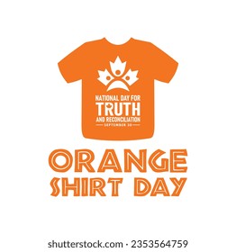 National Day of Truth and Reconciliation. 30th September. Orange Shirt Day logo design. Vector Illustration.